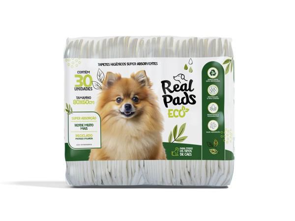 Tapete Higiênico Real Pads ECO – 30 Unidades | 80x60cm | Super Absorvente e Sustentável