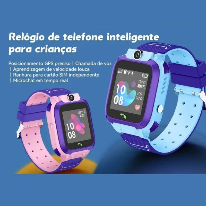 Relógio Digital SmartWatch Infantil Com Rastreador GPS Chip e Câmera