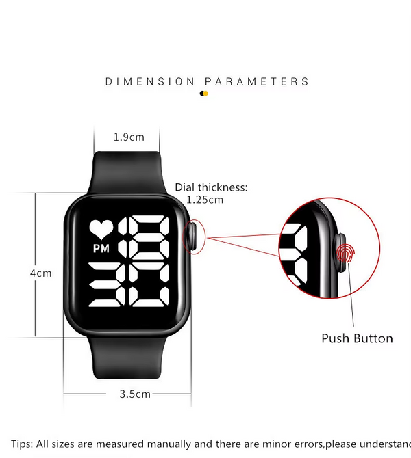 SKMEI  - BRANCO Relógio Digital Masculino Feminino Resiste Água